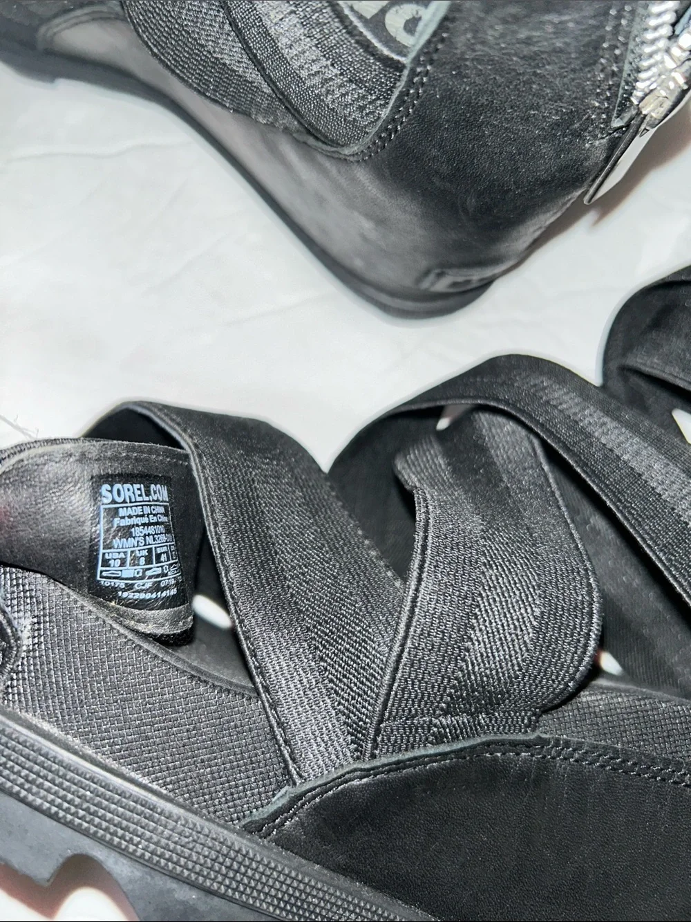 Sorel Black Crisscross Wedge Sandals